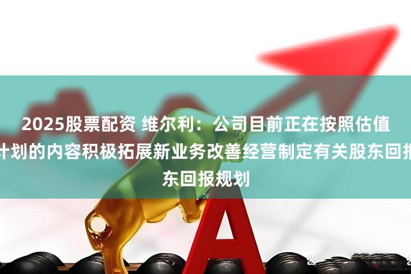 2025股票配资 维尔利：公司目前正在按照估值提升计划的内容积极拓展新业务改善经营制定有关股东回报规划