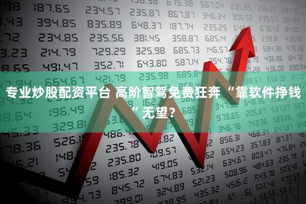 专业炒股配资平台 高阶智驾免费狂奔 “靠软件挣钱”无望？
